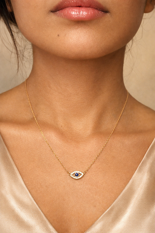Dainty Evil Eye Necklace for Protection