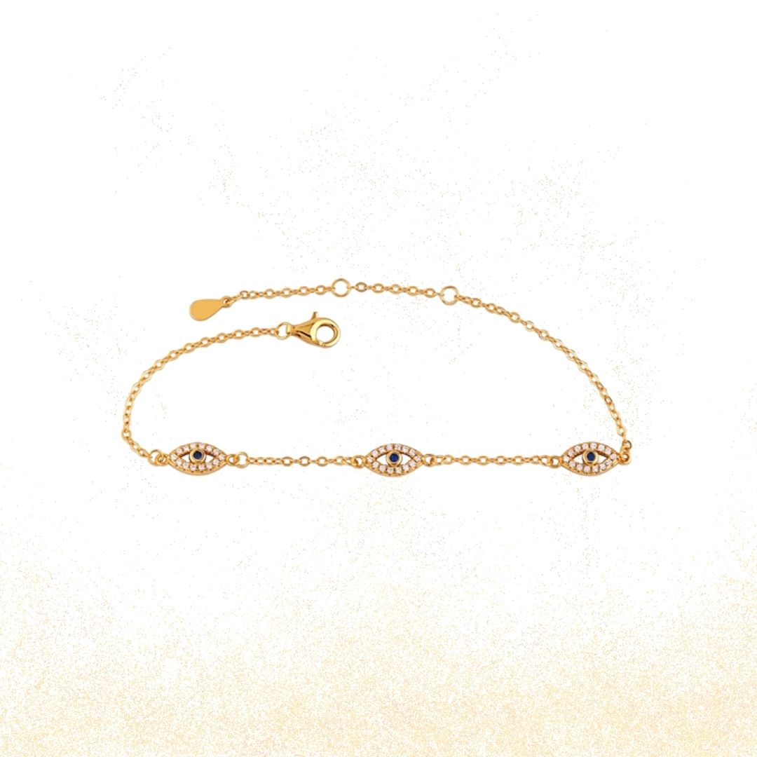 Evil Eye Necklace and Bracelet Set