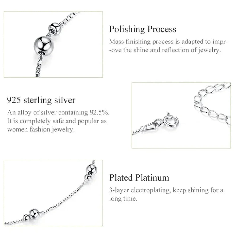 925 Sterling Silver Bead Anklet