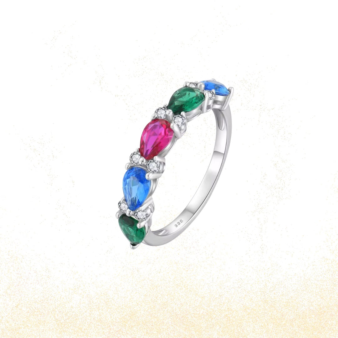Elena Multi Stone Ring- A vibrant expression of confidence, colour, and modern luxury.