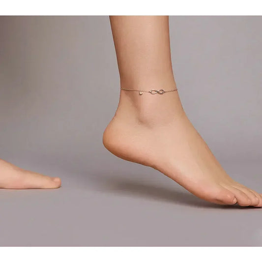 925 Sterling Silver Infinity Anklet