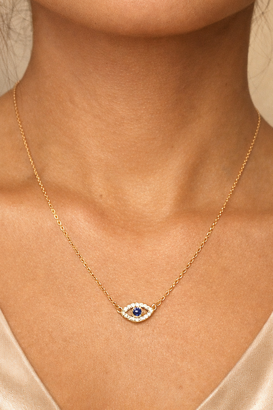 Dainty Evil Eye Necklace for Protection