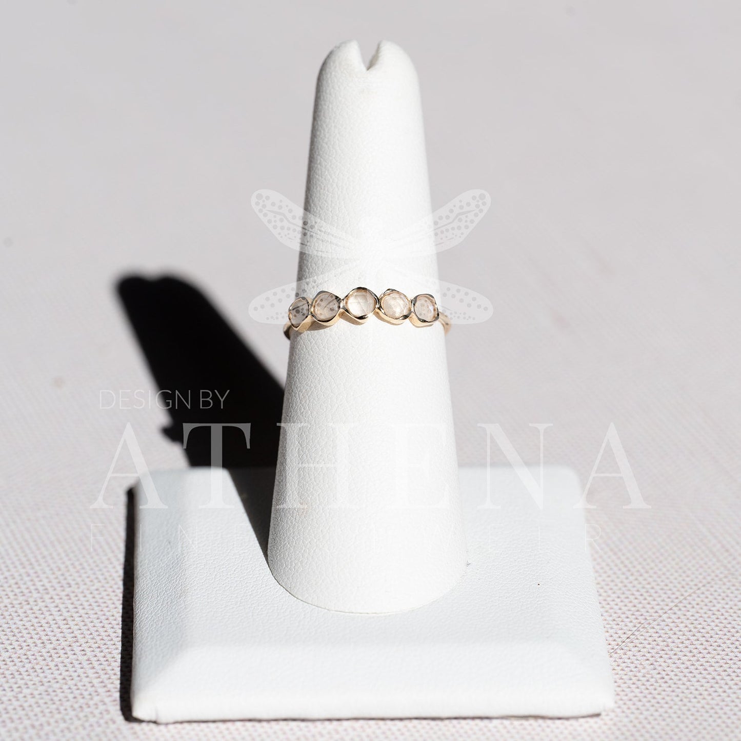 Moonstone Band Ring in 14K Yellow Gold