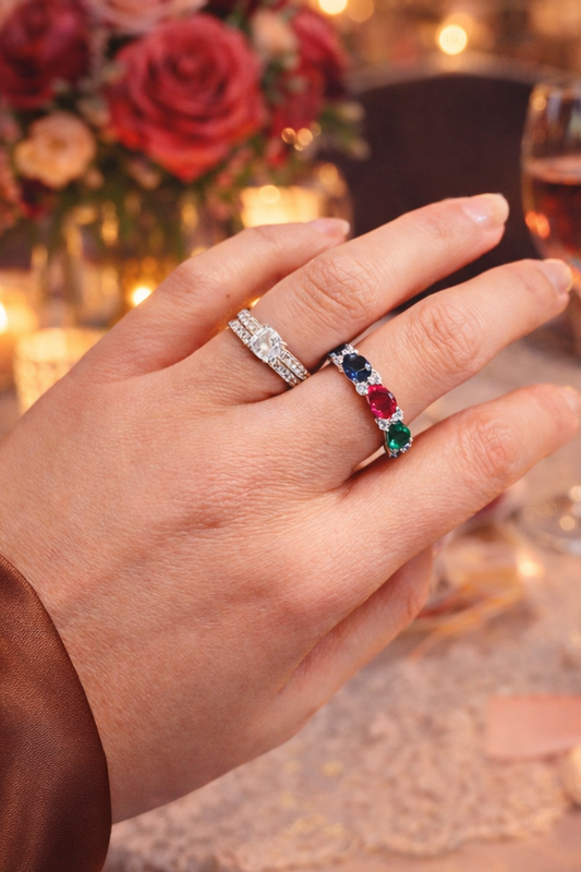 Elena Multi Stone Ring- A vibrant expression of confidence, colour, and modern luxury.