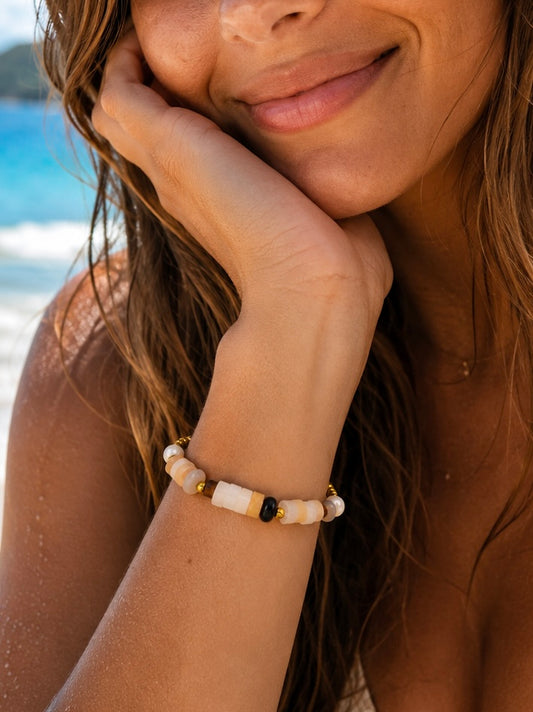Chalcedony Stones, with Fresh Water Pearls Bracelet