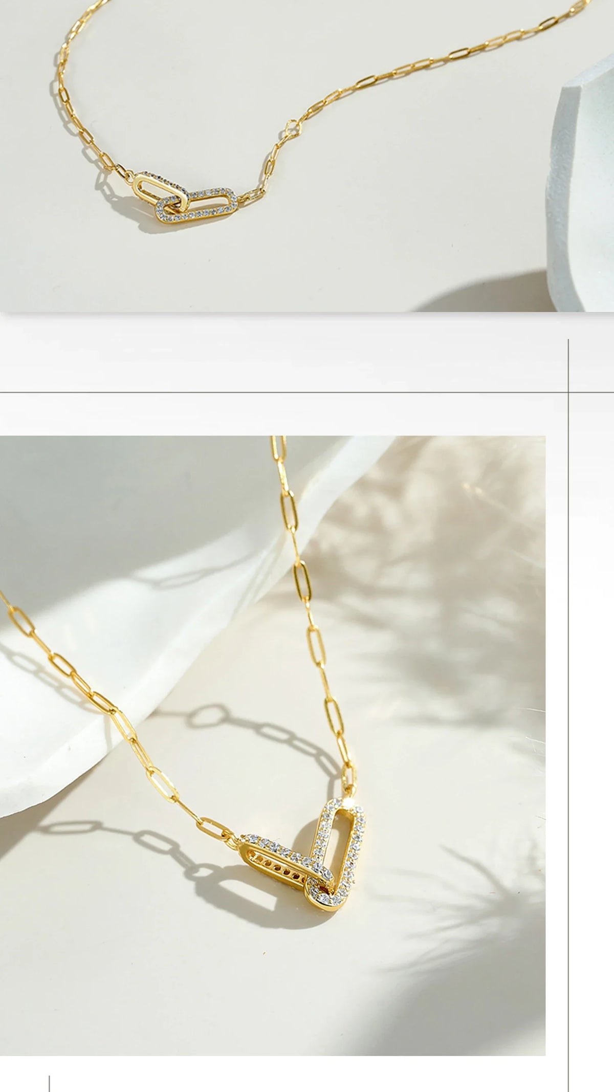 Modern Sterling Silver Link Necklace