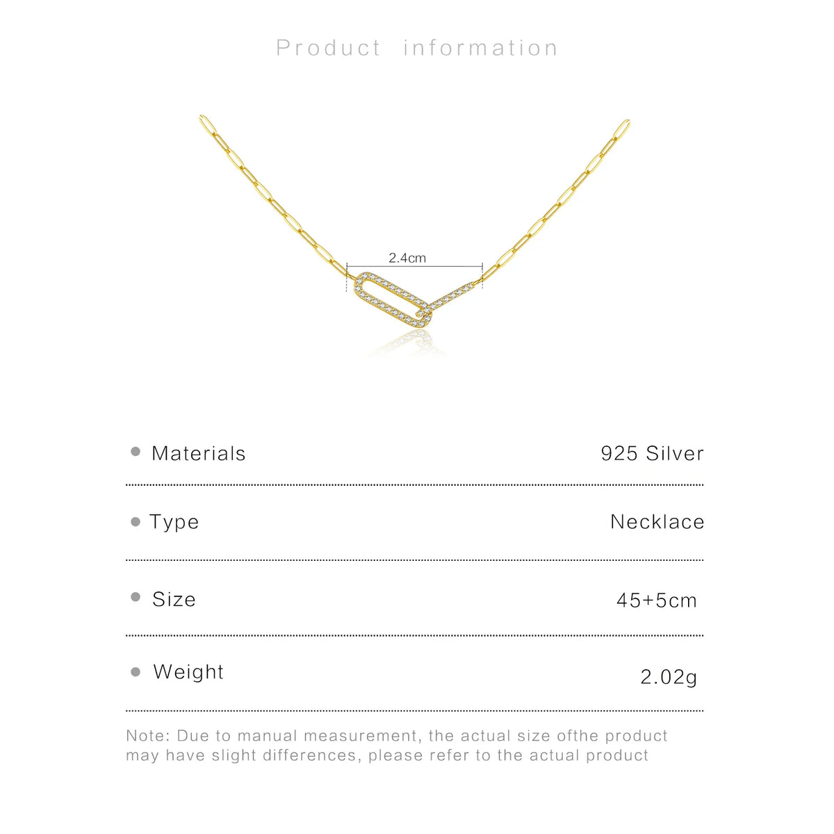 Modern Sterling Silver Link Necklace