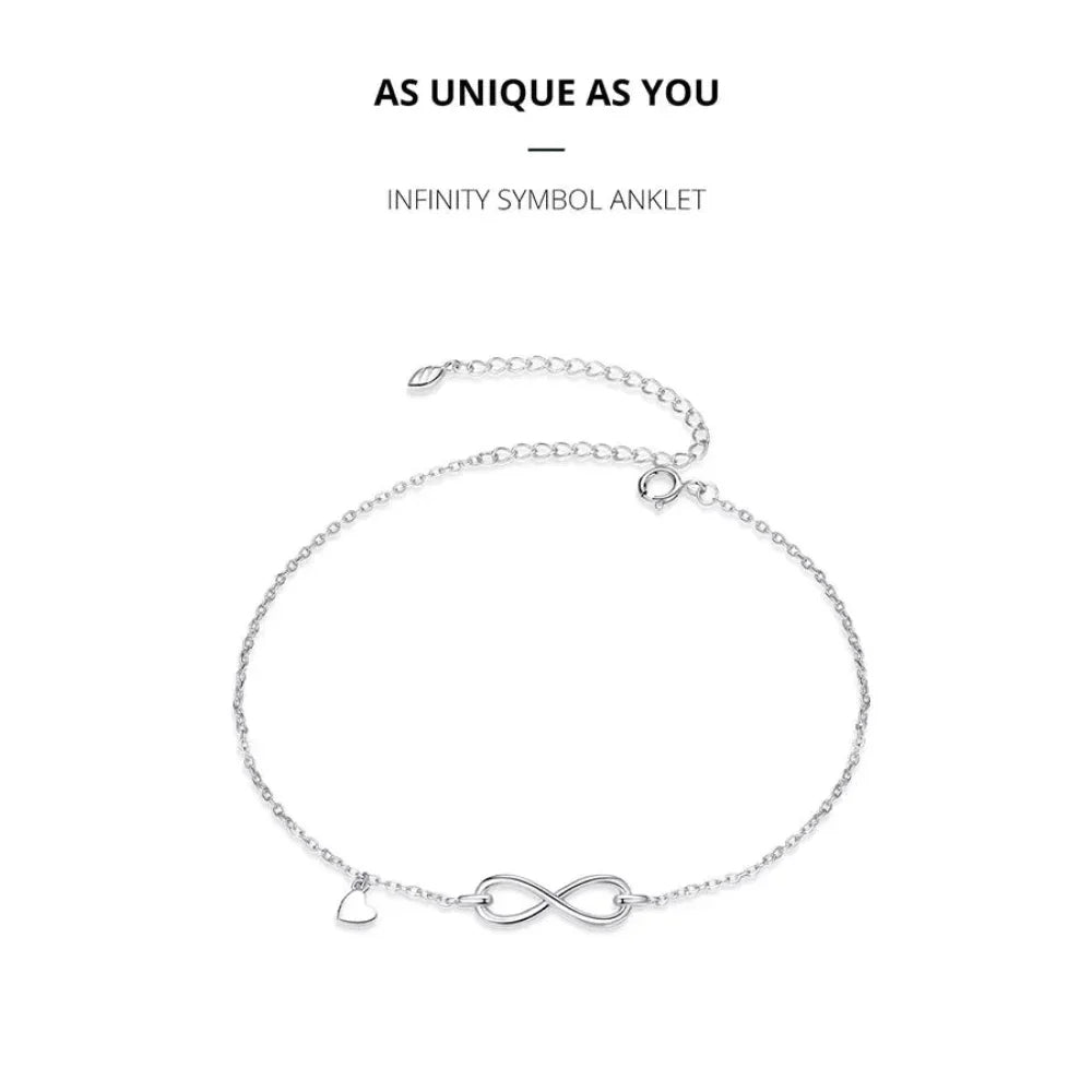 925 Sterling Silver Infinity Anklet