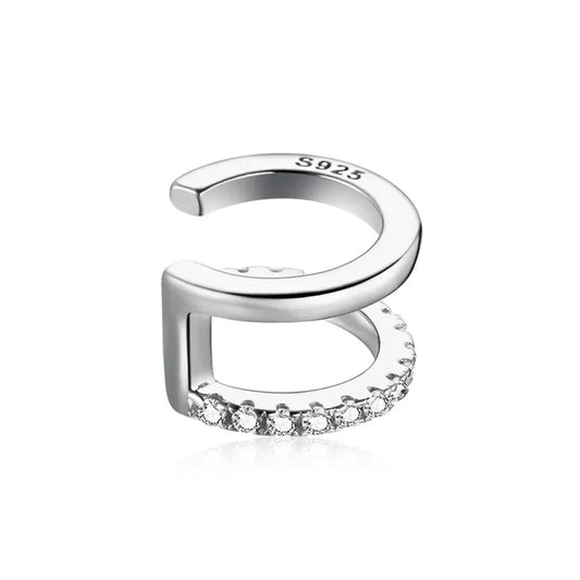 925 Sterling Silver Ear Cuff - Elegant Gold Color Clip Earrings For Women