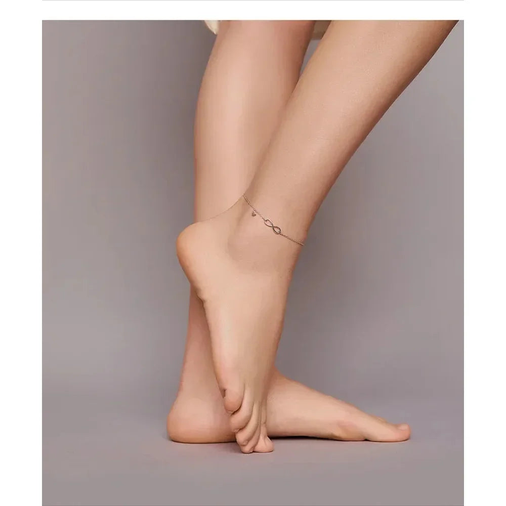 925 Sterling Silver Infinity Anklet