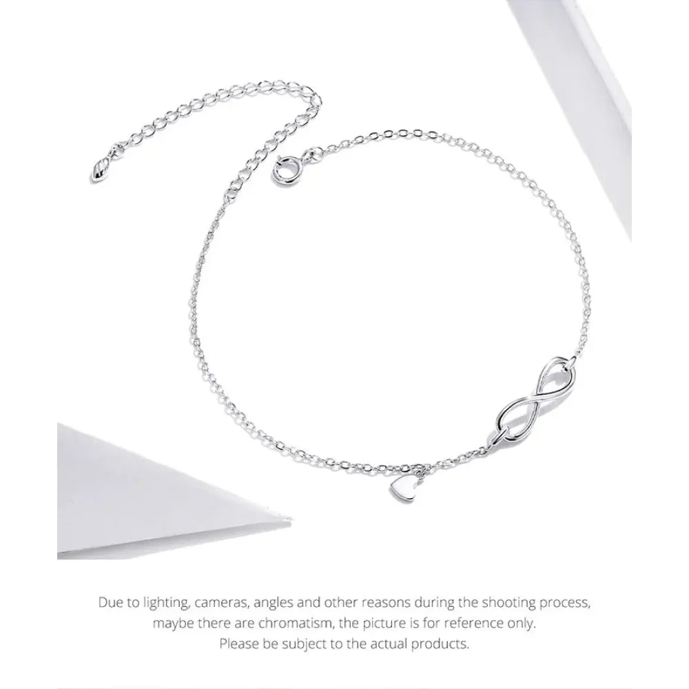 925 Sterling Silver Infinity Anklet