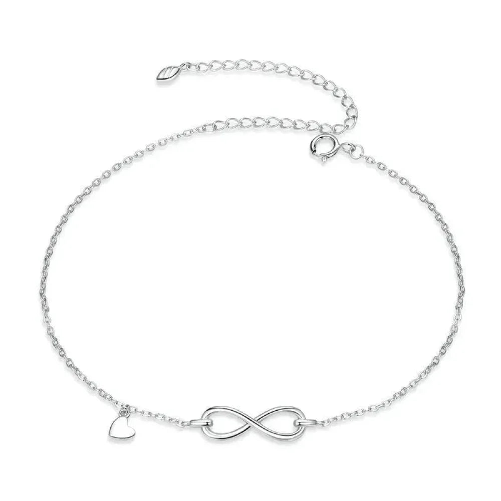 925 Sterling Silver Infinity Anklet