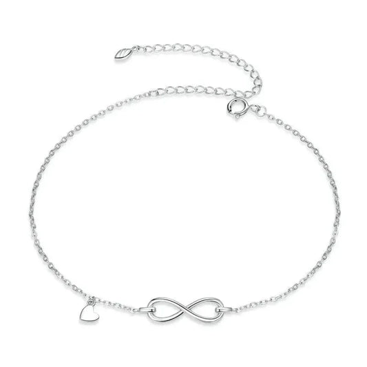 925 Sterling Silver Infinity Anklet