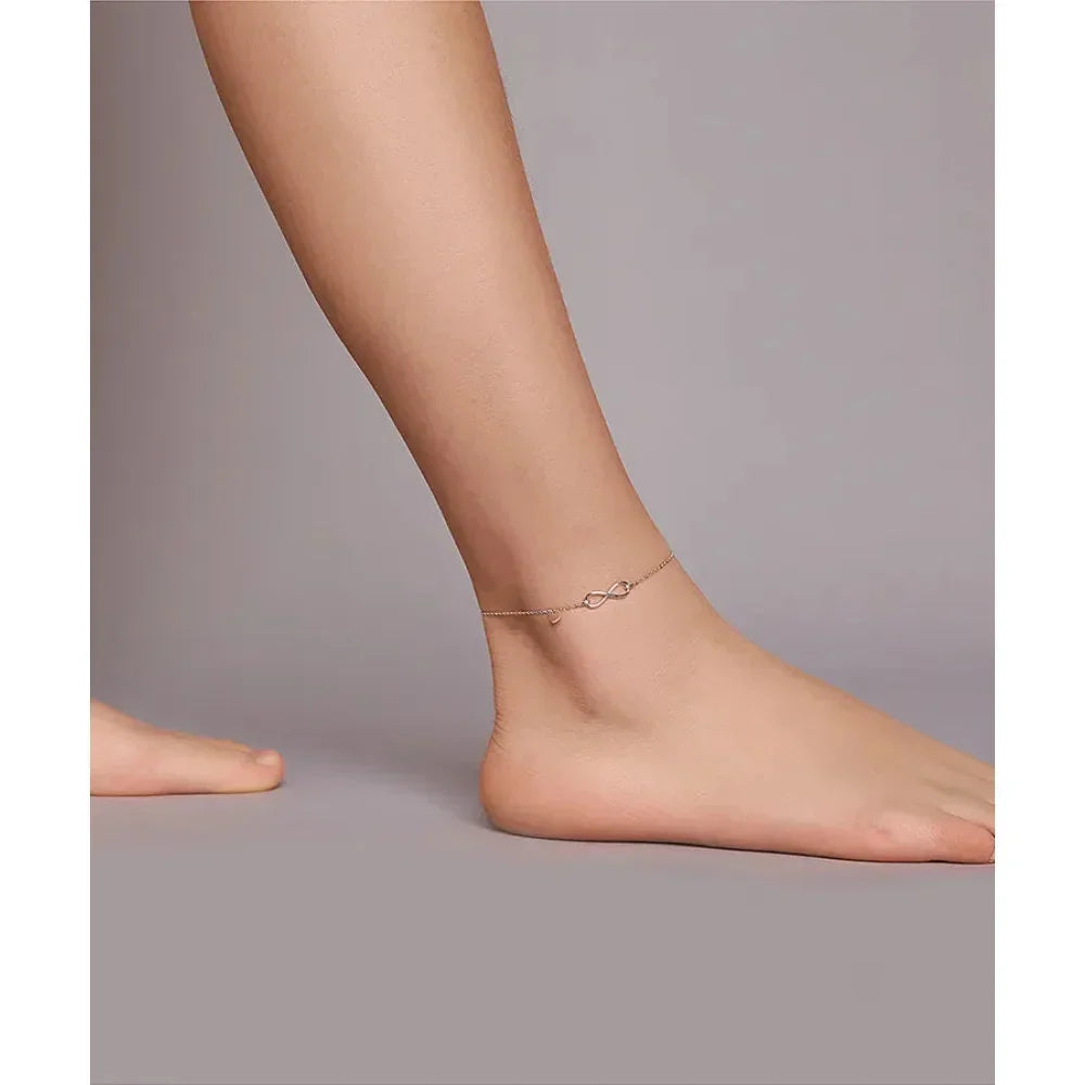 925 Sterling Silver Infinity Anklet