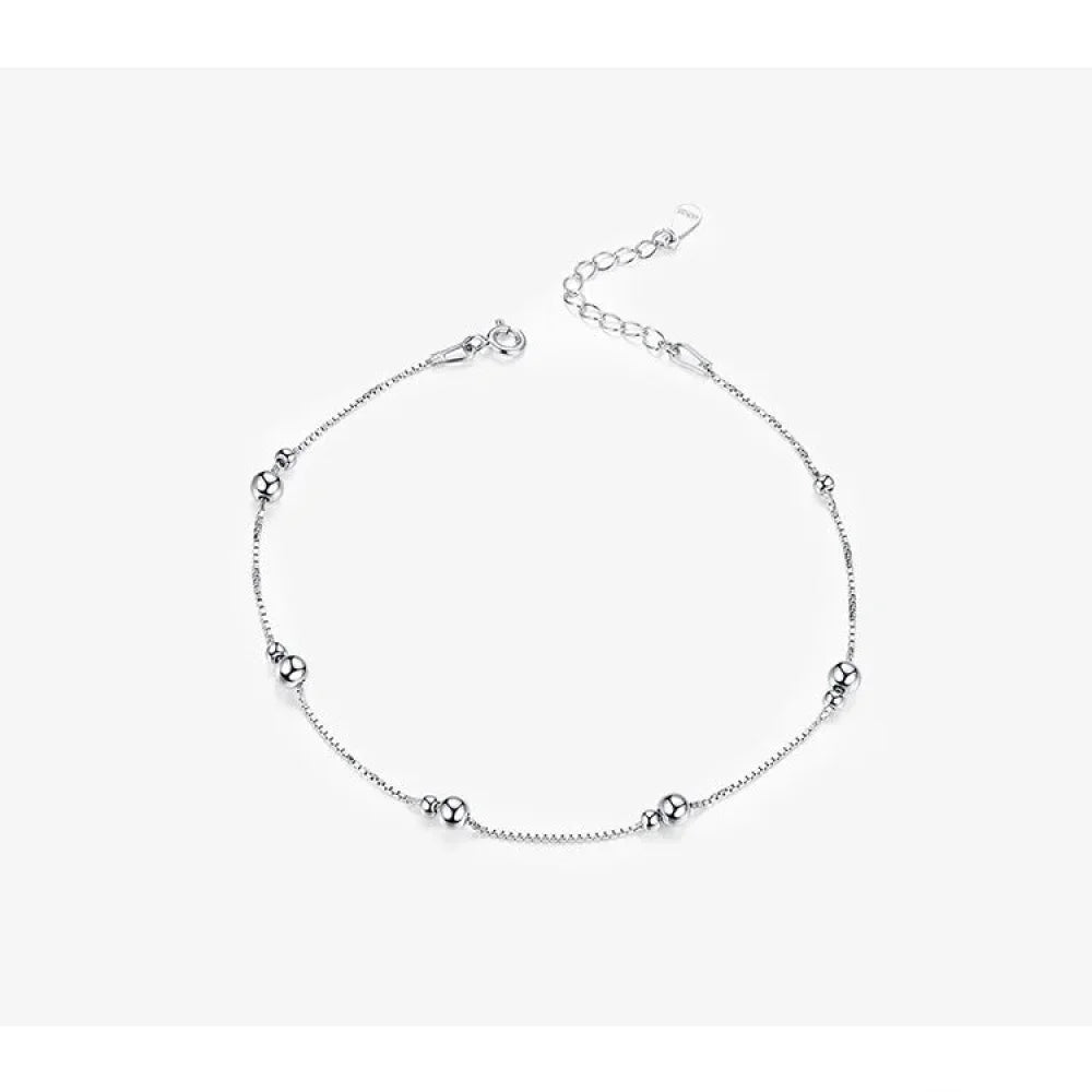 925 Sterling Silver Bead Anklet