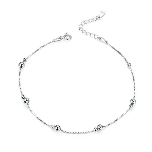 925 Sterling Silver Bead Anklet