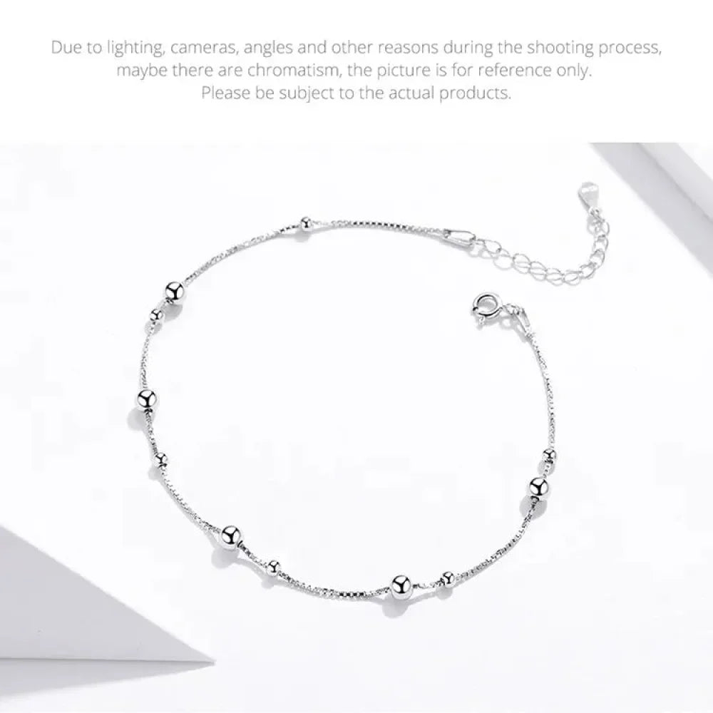 925 Sterling Silver Bead Anklet