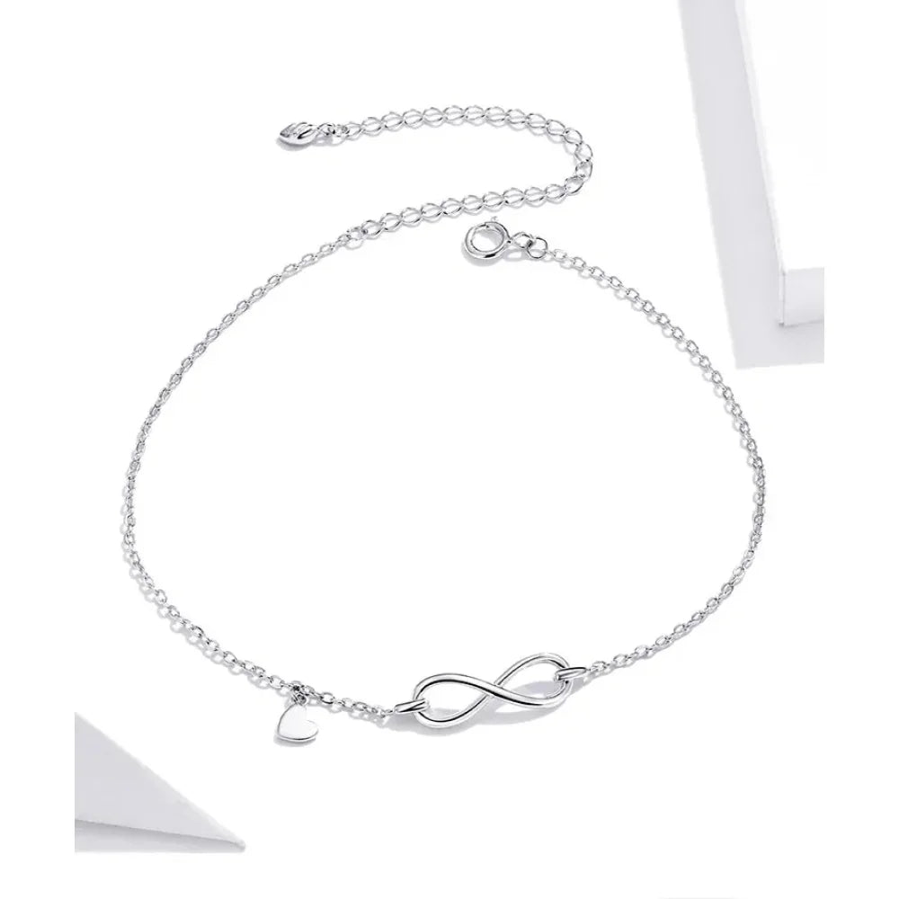 925 Sterling Silver Infinity Anklet