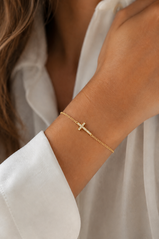 Grace Cross Bracelet | Gold Vermeil Faith Bracelet