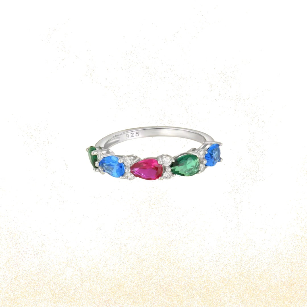Elena Multi Stone Ring- A vibrant expression of confidence, colour, and modern luxury.