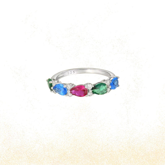 Elena Multi Stone Ring- A vibrant expression of confidence, colour, and modern luxury.