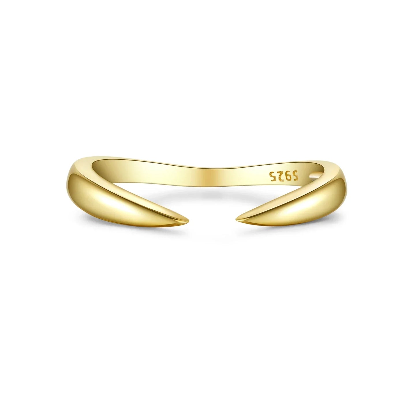 925 Sterling Silver Gold Talon Open Ring