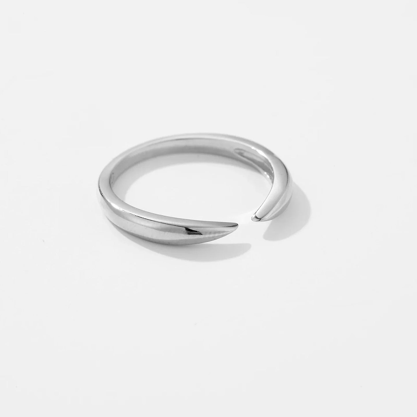 925 Sterling Silver Gold Talon Open Ring