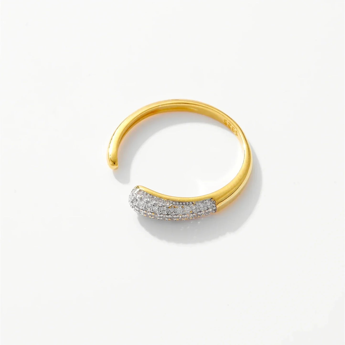 925 Sterling Silver Adjustable Zircon Ring