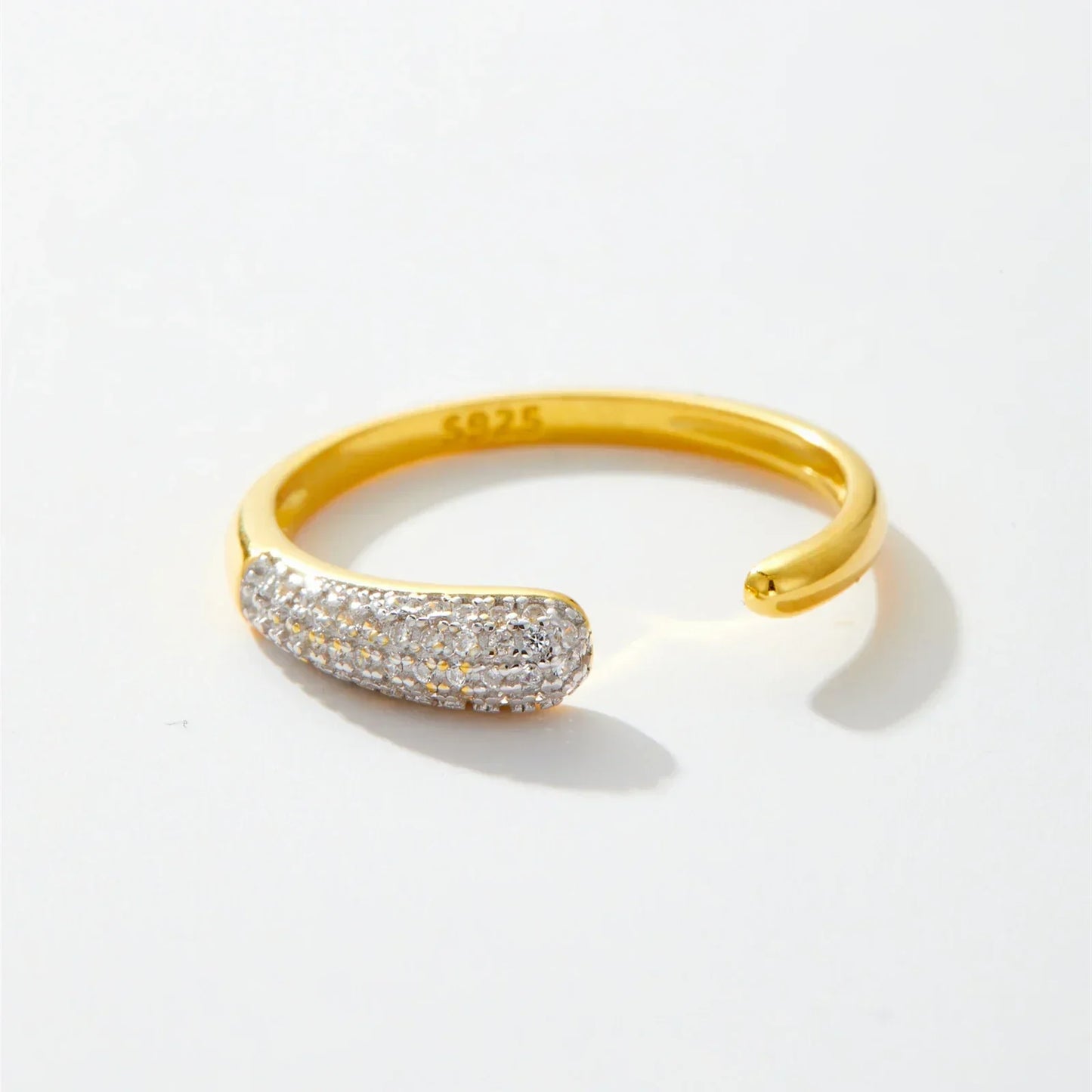 925 Sterling Silver Adjustable Zircon Ring