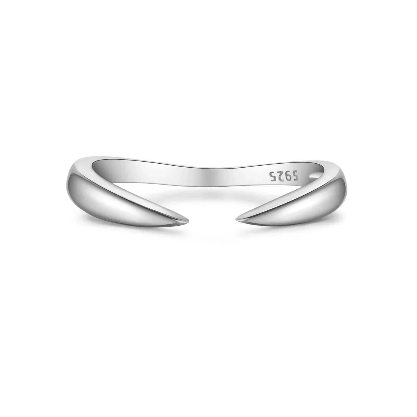 925 Sterling Silver Gold Talon Open Ring