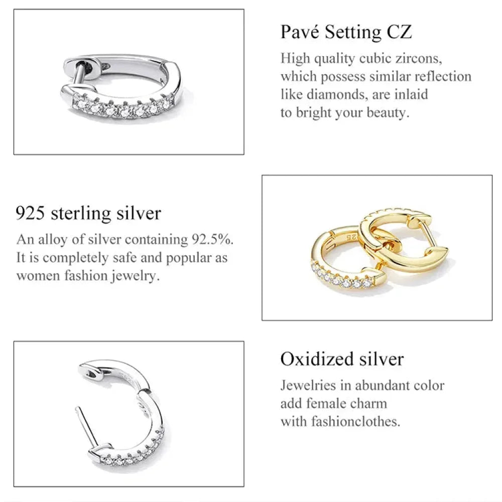 Stunning 925 Sterling Silver Small Hoop Earrings - Chic And Timeless