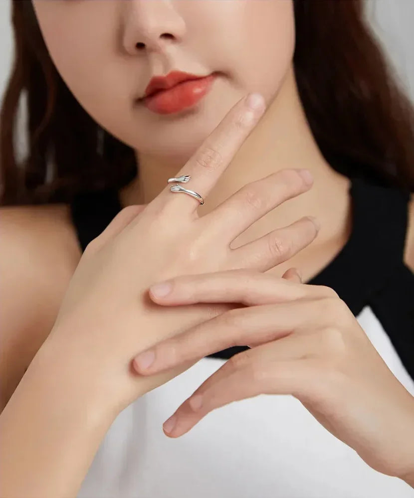 Sterling Silver Hug Ring (Adjustable)