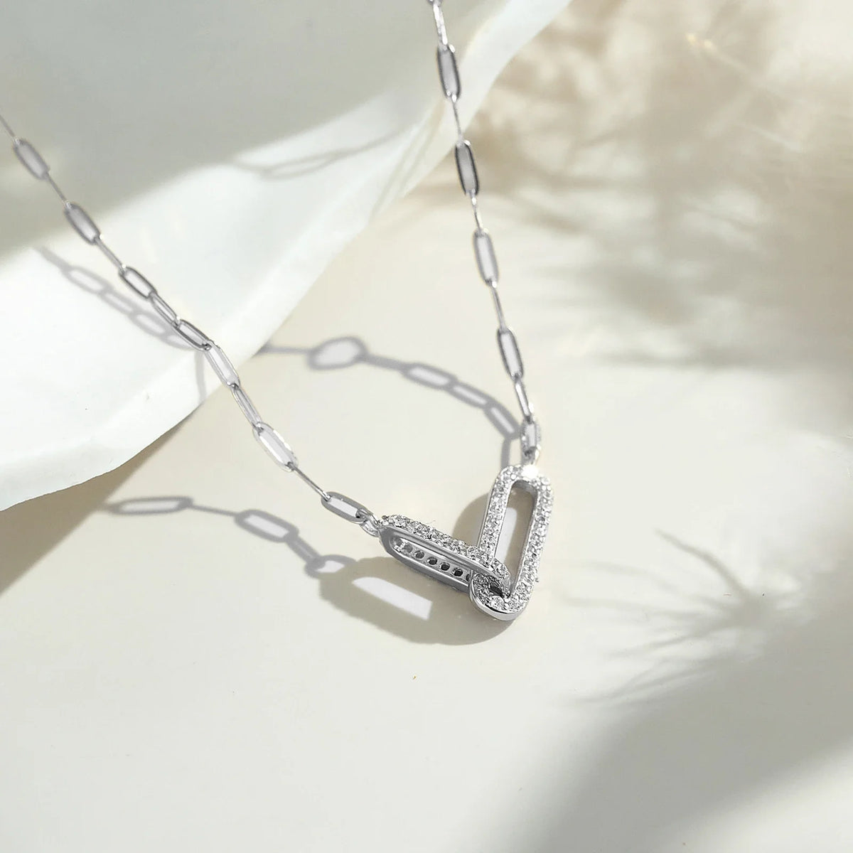 Modern Sterling Silver Link Necklace