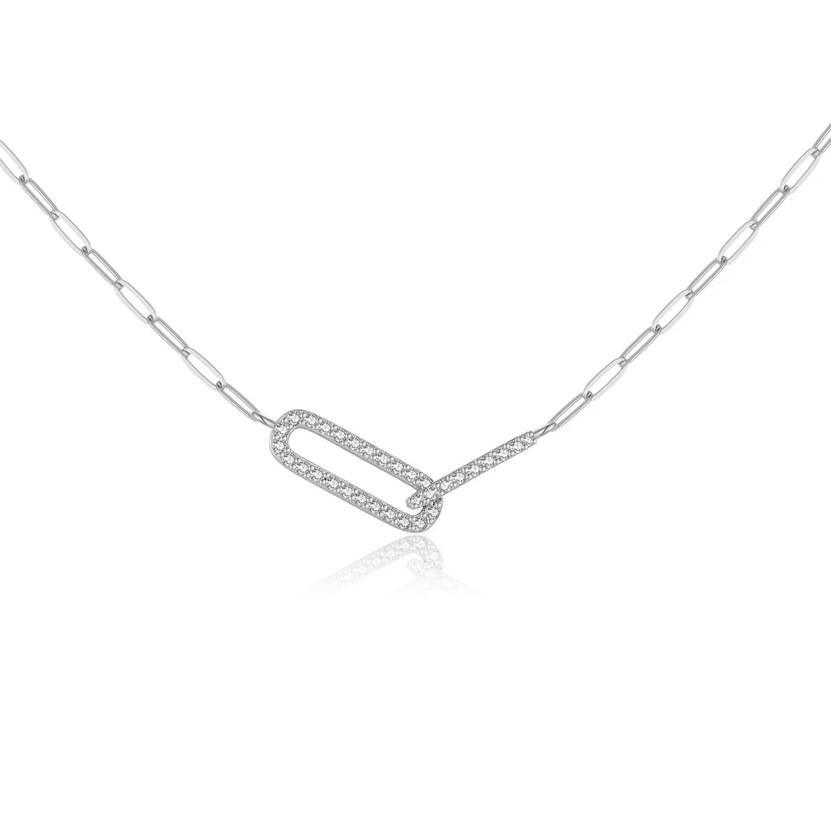 Modern Sterling Silver Link Necklace