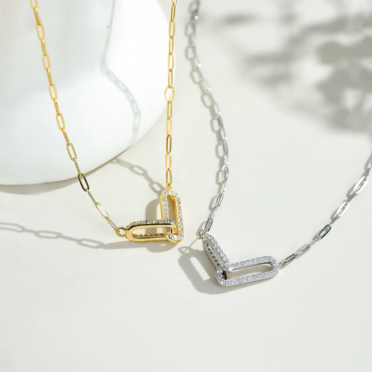 Modern Sterling Silver Link Necklace