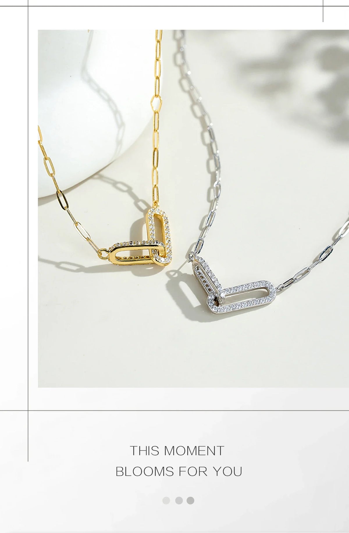 Modern Sterling Silver Link Necklace