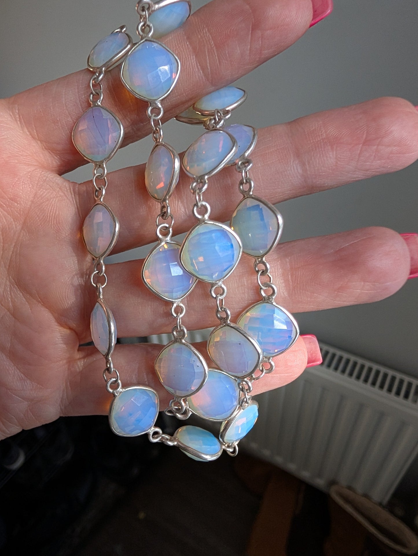 Moonlit Drift — Opalite Necklace in Sterling Silver