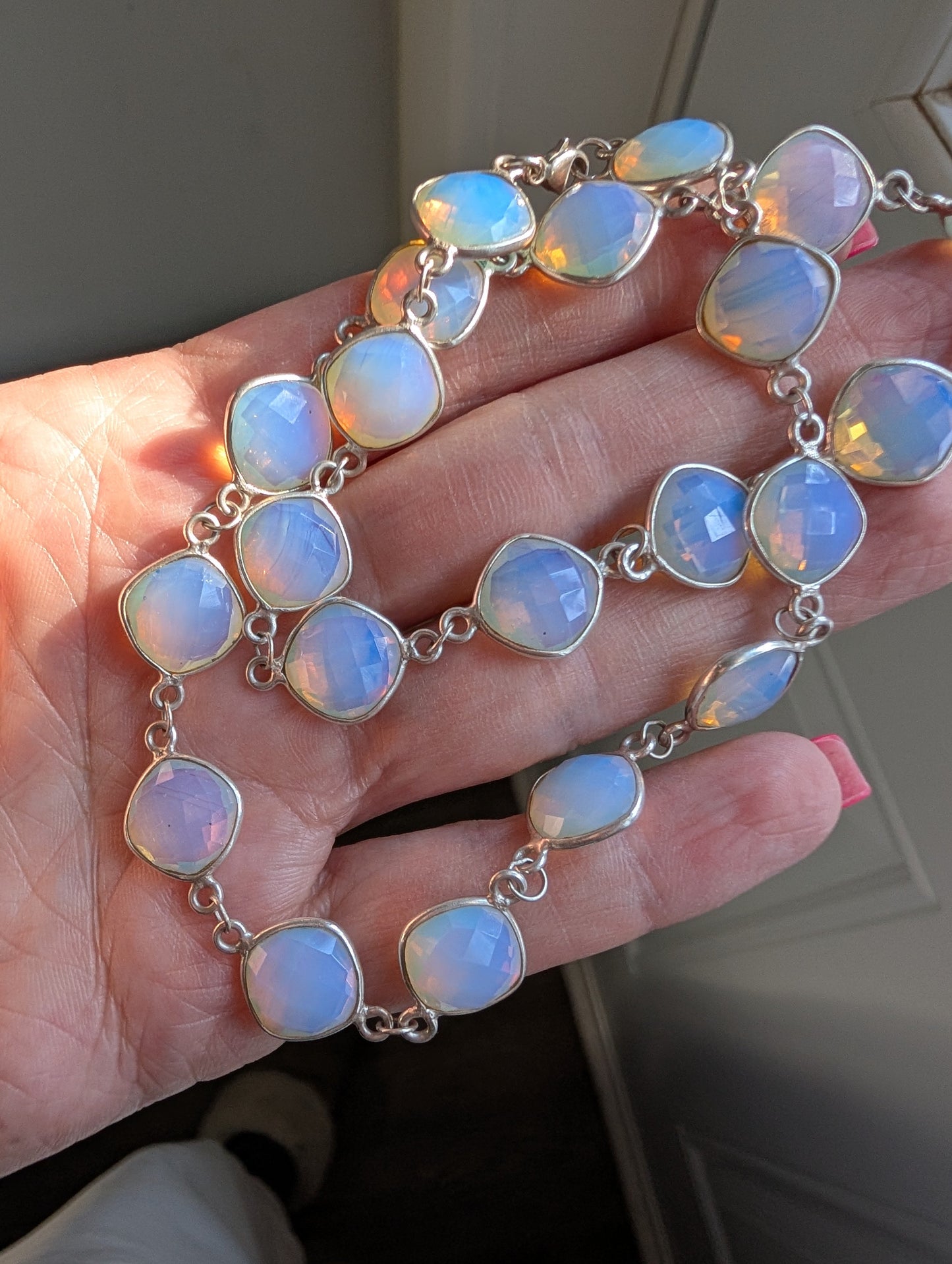 Moonlit Drift — Opalite Necklace in Sterling Silver